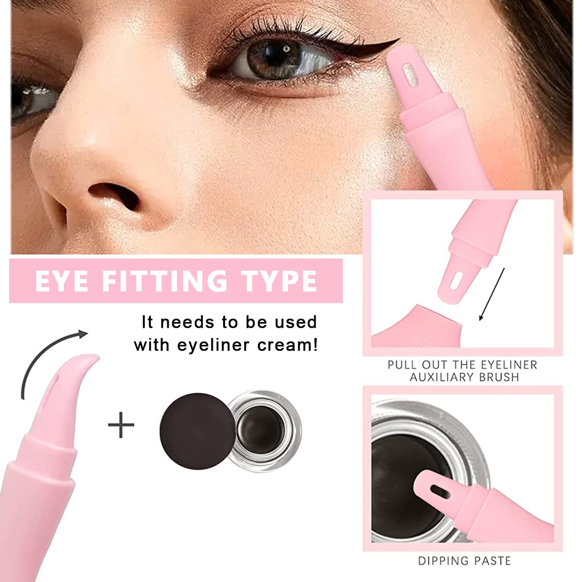 MAYCREATE Mascara Eyelash Shield Applicator Guard Tool, 3 in 1 Reusable Silicone Auxiliary Eyeliner Eyelash Guide Mask Scraper Makeup Tool for Beginners - Pink MAYCREATE Mascara Eyelash Shield Applicator Guard Tool, 3 in 1 Reusable Silicone Auxiliary Eyeliner Eyelash Guide Mask Scraper Makeup Tool for Beginners - Pink